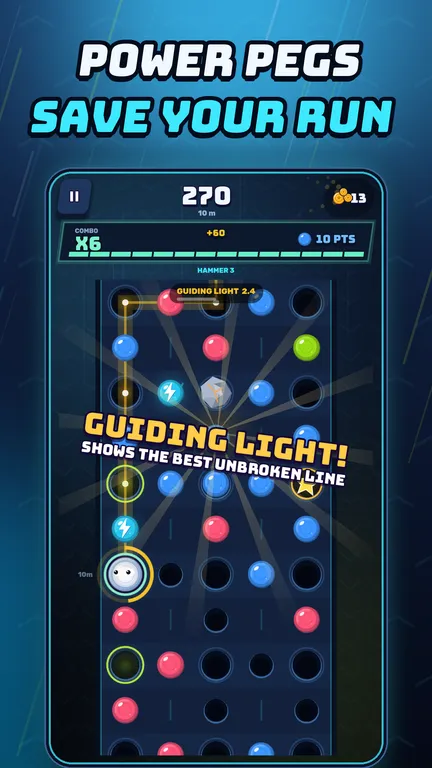 Power-ups like Guiding Light and Midas Touch